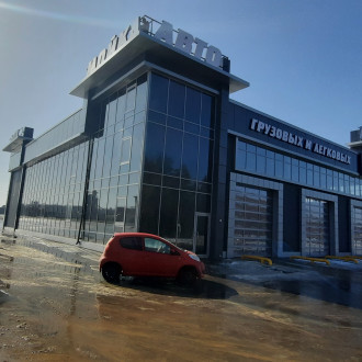 Вентилируемый фасад из композитных панелей автомоечного комплекса в г. Воронеж