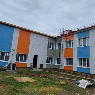 Монтаж вентилируемого фасада с утеплением детского сада Воронежская обл., село Нижнедевицк