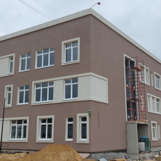 Устройство "Мокрого фасада" с утеплением общеобразовательной школы в Туле