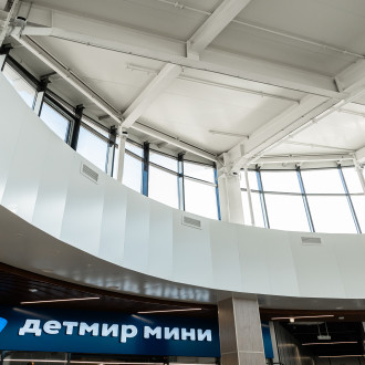Облицовка композитными панелями атриума ТЦ "БОРОВОЕ" в Воронеже